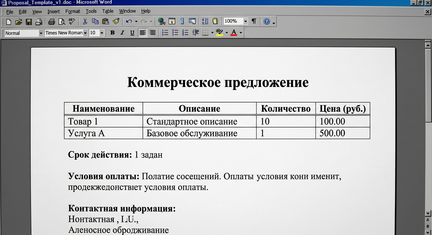 Word template proposal